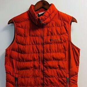Columbia Orange Insulated Puffer Vest Men’s Size Small S Full Zip